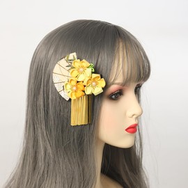 2Pcs Womens Japanese Kimono Flower Hair Clips Tassel Hair Hairpins Traditional Kanzashi Hair Accessories Set