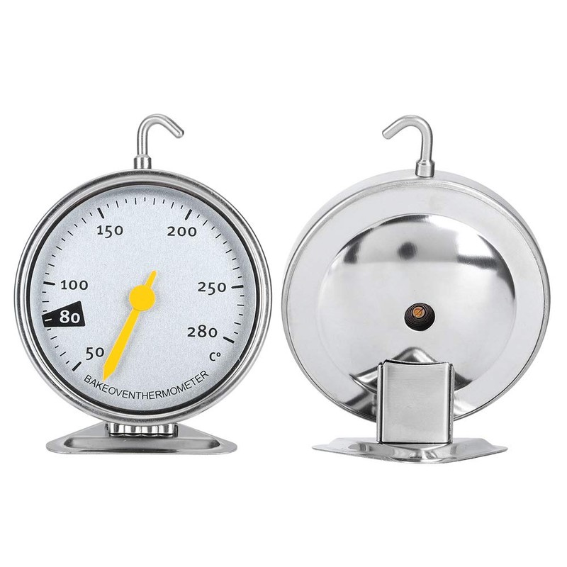 Stainless Steel Large Dial Oven Thermometer with Hooks Kitchen Stove