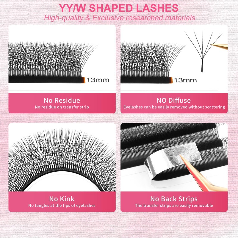 XIUSUZAKI W Lash Extensions Supplies 5D Eyelash Extensions W Shape