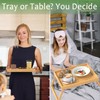 2 Pack Bed Tray Table with Foldable Legs, Bamboo Breakfast