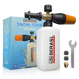 DERASL 1L Foam Cannon Compatible with Karcher K2-K7 - Adjustable Nozzle, Snow Foam Lance for Car Wash, Additional 1.1mm Orifice, Mesh Filter