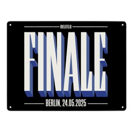 FINALE 2025 Bielefeld Metal Sign XXL in 28 x 38 cm for the Cup Final in Berlin, High-Quality Sign as a Reminder of the Football Experience