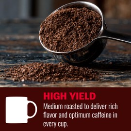 Hills Bros. High Yield Ground Coffee – Premium Arabica Coffee Beans – Medium Roast, Rich Flavor Cup After Cup – Recyclable Steel Can for Freshness – Certified Kosher – 23 OZ Can