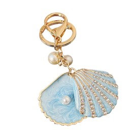 Rigral Keychain Bag Charm Shell Shell Key Ring Carabiner Glitter, blue