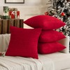 MIULEE Christmas Pack of 4 Red Corduroy Decorative Throw Pillow