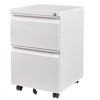 SISESOL 2 Drawer File Cabinet with Lock and Wheels,White Rolling