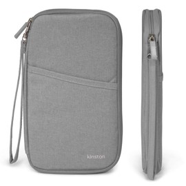 KINSTON Family Travel Wallet - Passport Organizer - Passport / Card Holder - Grey, Grey, gray