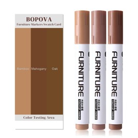 BOPOVA Furniture Markers Touch Up, Scratch Repair Kit, 3 Color Wood Markers for Scratches, Stains, Floors, Tables, Desks, Cabinets, Bedposts (Bamboo, Mahogany, Oak)