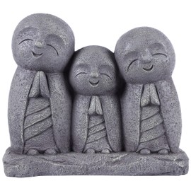 Praying Lucky Japanese Jizo Family Statue