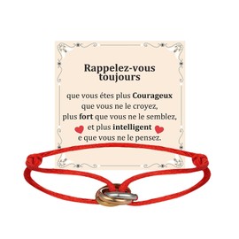 QianSiLi Three Tone Red Lucky Bracelets Kabbalah Bracelet for Men and Women Adjustable Stainless Steel, Plastic, No gemstone