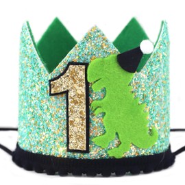 Dinosaur 1st Birthday Party Supplies - Boy Wild One Hat/Crown, Dino Roar Theme Decorations for Baby Shower & First Birthday