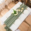 CHUQING Chiffon Table Runner Green Table Runner Wedding Sage Green