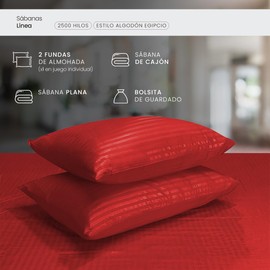 ONSTORE.MXAE Juego de Sábanas Individuales 2500 Hilos Tacto Suave Egipcio Premium (Individual Rojo)