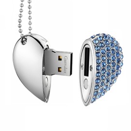 GARRULAX USB Flash Drive 32GB Heart Diamond High Speed USB 3.0 Flash Drive Memory Pen Flash Disk Pendrive (Blue)