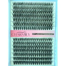 Charmily 100D Lash Clusters 240PCS – Fluffy DIY Eyelash Extension Kit, C Curl Individual Cluster Lashes Wispy 10–18mm for Natural to Dramatic Looks, Soft Lightweight Fake Lashes for At-Home Use