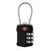 Flexible Wire Rope 3-Digit Combination Lock Black
