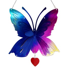 Butterfly Gifts for Women Mom Grandma,Stainless Steel Butterfly Outdoor Statues for Yard Art Ornaments Window Porch Patio Home House Wall Decorations - Birthday Gift for Mother's Day Christmas