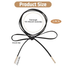 FdcLixuvol Black Choker Necklace Gothic Bow knot Choker for Women Velvet Long Wrap Rope Collar Tie Neck Chain with Gold Tube Ribbon Suede Jewelry for Party Prom