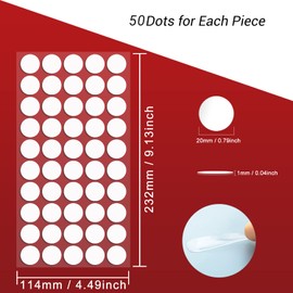 Surard Poster Putty, 500 Pcs 20mm/0.79” Adhesive Dots, Double Sided Removable Sticky Tack, Clear Round Reusable Mounting Stickers Transparent Tacky Glue Tape for Wall Hanging Pictures