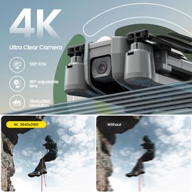 Holy Stone HS440D Drones with Camera for Adults 4K UHD Camera, Unger 249g with GPS Auto Return, Follow Me, Waypoints and Customized Carrying Case