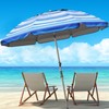 Blissun 7.2' Portable Beach Umbrella with Sand Anchor, Tilt Pole,