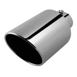 Upower 4" to 10" Exhaust Tip Mirror Polished 4 Inch Inlet 10 Inch Outlet Exhaust Tailpipe 18" Length Bolt-On 45 Degree Angle Cut Tail Pipe