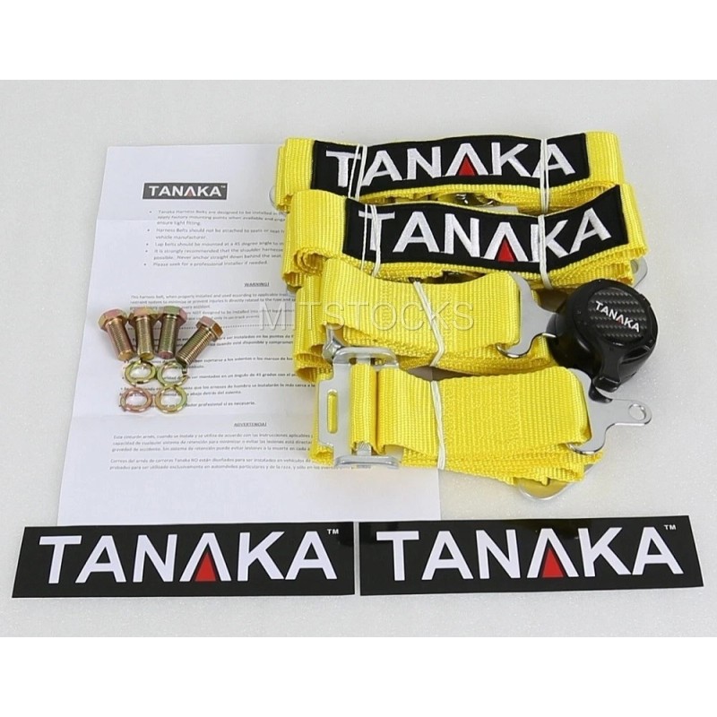 TANAKA UNIVERSAL YELLOW 4 POINT CAMLOCK QUICK RELEASE RACING SEAT