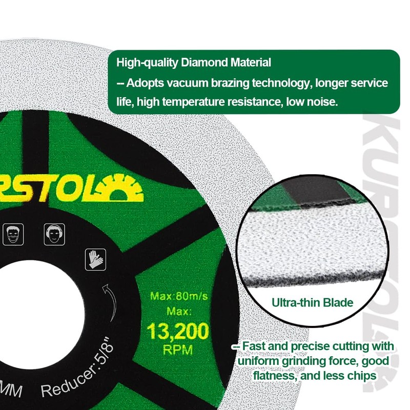 KURSTOL Diamond Glass Cutting Disc - 3pcs 3 Inch(75mm) Ultra-Thin
