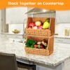 2 Tier Fruit Basket for Kitchen Counter Stackable Wall Mounted