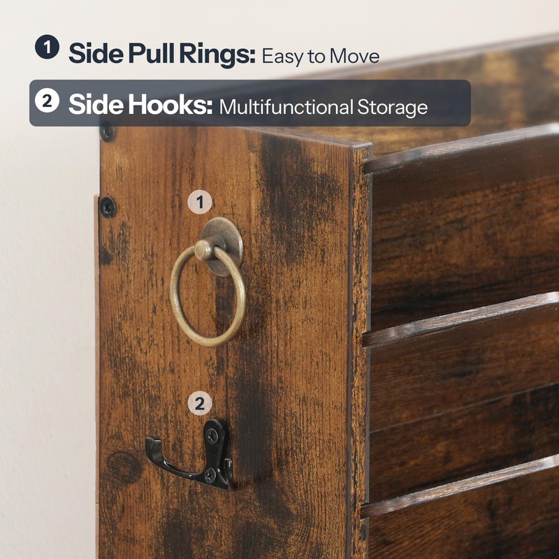 HOOBRO Wall File Organizer, Mail Organizer Wall Mounted, Wooden Literature