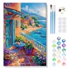 MOGTAA Paint by Numbers for Adults Beginner with Frame, Seaside