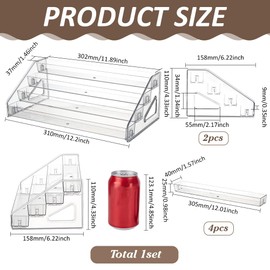 FINGERINSPIRE 4 Tier Acrylic Riser Display Stands 12.20x5.91x4.33Inch Clear Acrylic Badge Display Shelves Makeup Organizer Perfume Organizer Shelf for Figure Anime Badge Cupcake Candy Food