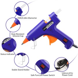 Hot Glue Gun Kit: Mini Hot Glue Guns Kit with 30 Sticks Melt Glue Gun Craft for Kids School DIY Arts Home Quick Repairs 8 Pieces Colorful