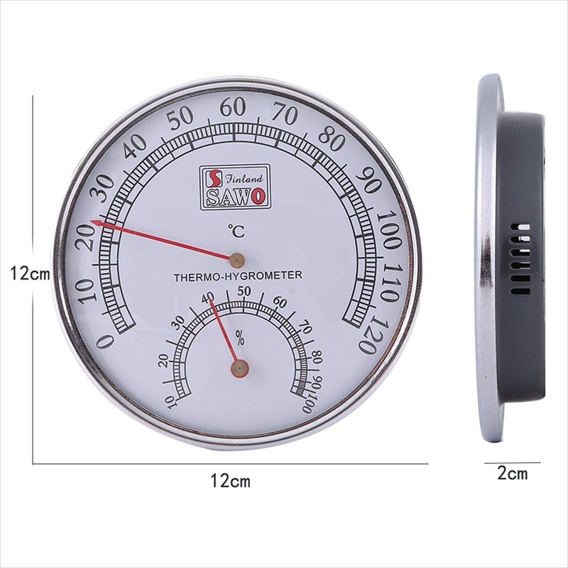 tomtask Thermometer/Hygrometer Analog Freestanding Hygrometer Thermometer Hygrometer Sauna Retro Wall