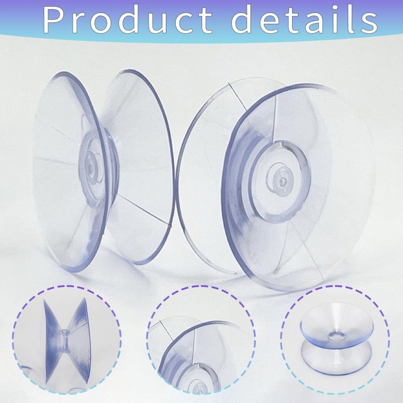 RELKLYU 40 Pieces Double Sided Transparent Suction Cups Glass Slip