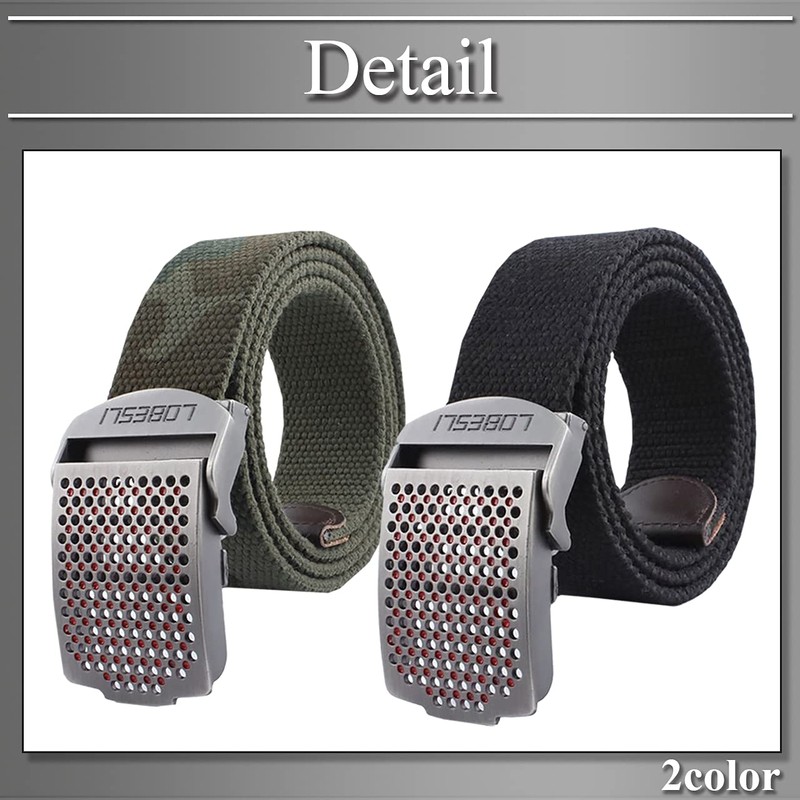 BUZZxSELECTION LBT089 Men's Camouflage Belt, Military Design, Buckle, Braid, One
