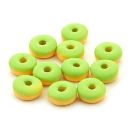 MyTinyWorld 8 x Dolls House Miniature Lime Green Iced Donuts
