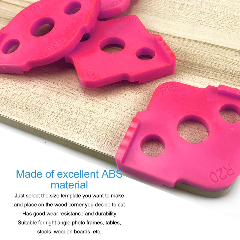 4 Pcs Radius Jig Router Template ABS Wear Resistant Woodworking