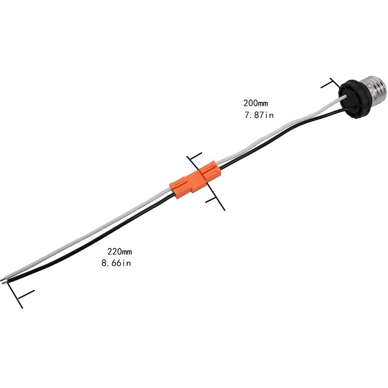 Longdex E26 Medium Socket Adapter 5Pairs Male Screw In Light