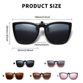 Long Keeper Polarized Clip on Sunglasses Over Prescription Women Men with UV Protection Clip on Cat Eyeglasses