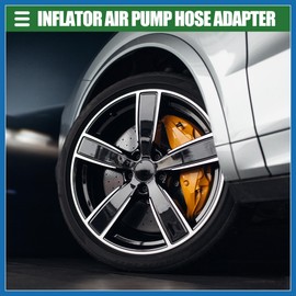 A ABSOPRO Universal Inflator Air Pump Hose Adapter Tyre Valve Inflator Extension Hose, 30cm Length, Copper Rubber, Black Item Replacement