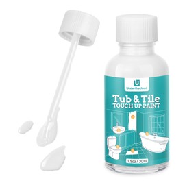 Tub and Tile Paint White Touch Up Paint for Bathtub Porcelain Repair for Scratches and Chips On Tubs,Tiles and Bathroom,Enamel,Acrylic,Water-Based High-Gloss White Quick-Dry 1.5oz