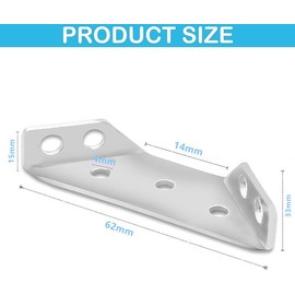 THJOPOKEEL 30 Pcs Universal Stainless Steel Furniture Corner Connector, Stainless Steel Angle Corner Brackets, Universal Furniture Corner Connector with Screws, Furniture Fastener Joint Corner