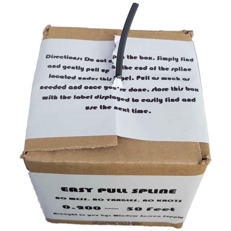 Generic Window Screen Spline, 0.200"" x 50' Replacement Round Black