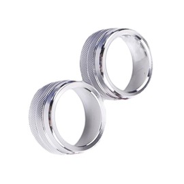 Riloer AC Knob Cover, 2 pcs Car Air Conditioning Switch Cover Ring Decor, AC Knob Button Cover Trims Accessories Compatible with Toyota Camry 2021-2023 (Sliver)