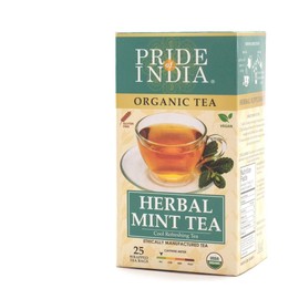 Pride Of India - Organic Herbal Mint Tea - 25 Count, 6-Pack (150 Tea Bags @ $0.16 per Bag) - Direct from Source, Grown in Himalayas, Antioxidant Rich, Cool Refreshing Flavor, Best Value, No Caffeine