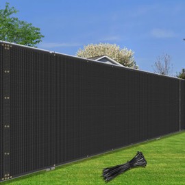 COARBOR 6' x 50' Privacy Fence Screen Heavy Duty Windscreen Fencing Mesh Shade Net Cover for Outdoor Wall Backyard Patio Deck and Porch, Black