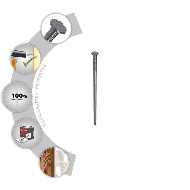 TOX 063100106 Wire Nails 2.2 x 50 mm with Countersunk