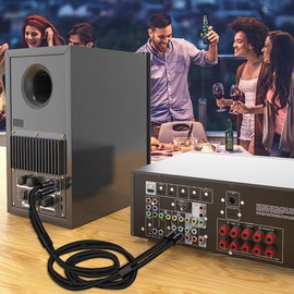 Tertullus High-End RCA Cable Audio Cable for Turntable, Home Cinema and HiFi System, OFC Silver-Plated 24 K Gold-Plated Connectors (1.5 m / 4.92 ft)