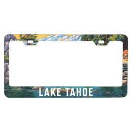 Lake Tahoe California Design B Souvenir Metal License Plate Frame Single